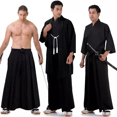 Japanese Samurai Kimono Set Kendo Gi Hakama Pants Haori Jacket Cosplay Costume • $29.90