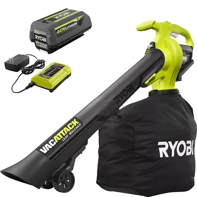 RYOBI Leaf Vacuum/Mulcher 40-Volt Lithium-Ion Cordless Battery/Charger Included • $237.41