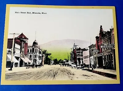 Postcard Main Street Looking Toward Mount Jumbo Missoula Montana 6 X4.25  • $5