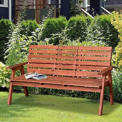 Garden Wooden Convertible 2-3 Seater Bench Companion Chair Loveseat W/Table • £99.99