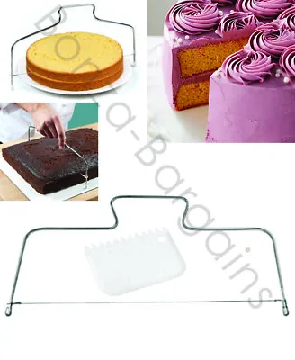 £4.29 • Buy Cake Cutter Leveller Leveler Decorating Wire Slicer Cutting Scraper Tool Steel