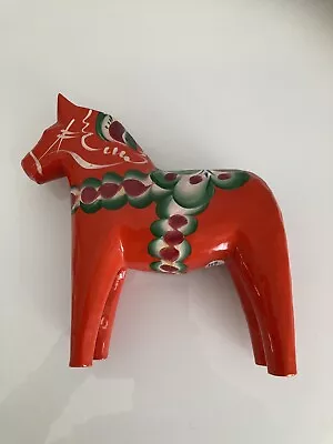 Large 20cm Vintage Swedish Folk Art Dala Horse Dalahemslojd Dalahest Nils Olsson • £40