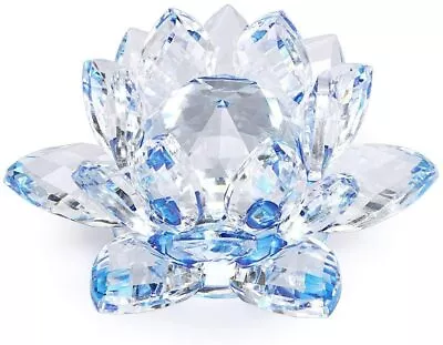 $11.39 • Buy 80mm/3'' Home Wedding Decoration Glass Crystal Lotus Flower FengShui Paperweight
