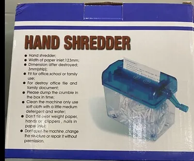 A Hand Operated Mini Paper Shredder • £10.50