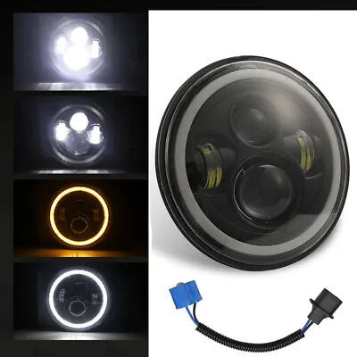 DOT 7 Inch Round LED Headlight Angle Eyes Halo DRL For Jeep Wrangler JK TJ LJ CJ • $23.99