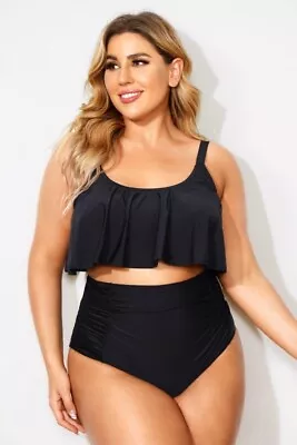 Meet Curve Bikini XL Solid Black 2 Piece • $12