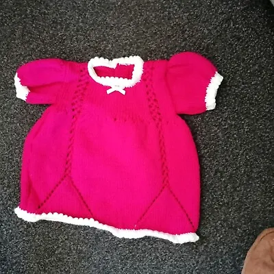 £1.99 • Buy New Hand Knitted Baby Dress Approx 0-3 M