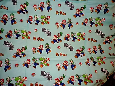 NINTENDO MARIO Cotton Fabric By SPRINGS CREATIVE BTY 43  Wide .43 Of A Yard • $4.20