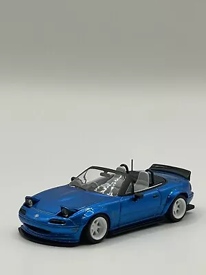 Micro Turbo 1:64 Mazda MX-5 Wide-body Euros Roadster Metallic Blue Tuned • $59