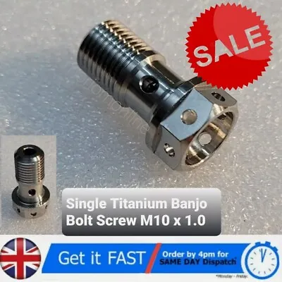 Single Titanium Banjo Bolt Screw M10 X 1.0 Universal For Brembo Brake Calipers • $11.19
