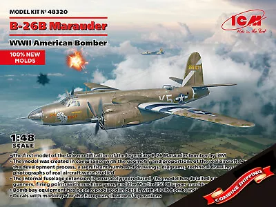 ICM 48320 B-26B Marauder WWII American Bomber Scale Plastic Model Kit 1/48 • $87.88