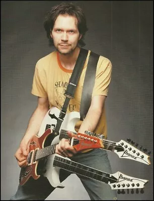 Paul Gilbert With His Signature Ibanez Guitars 8 X 11 Color Pin-up Photo 3c • $4
