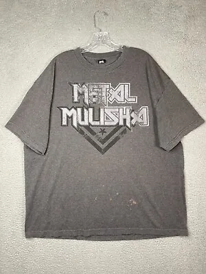 Vintage Metal Mulisha T-Shirt Mens 2XL Gray Short Sleeve Graphic Rockstar Y2K • $16