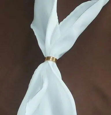 Western Cowboy Scarf Tie White With Gold Tone Slide Made In The USA NEW • $12.95