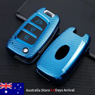 $26.99 • Buy TPU Flip Key Cover Case Fob Shell Skin For Hyundai I30 I35 I40 Solaris Kona Blue