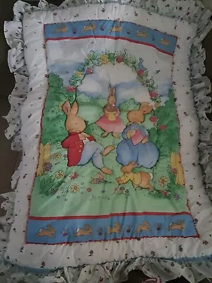 Vintage Royal Doulton New Crib Comforter PETER RABBIT Bunny Family Quilt Blanket • $71.99