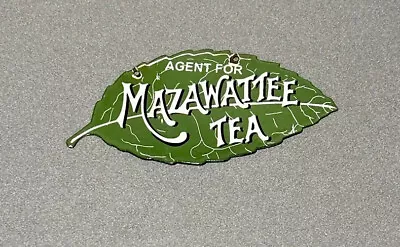 Vintage Mazawattee Tea Leaf  Porcelain Sign Car Gas Truck Gasoline Oil • $64.99