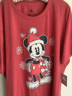 $29.99 • Buy NWT 3XL Mickey Mouse Santa Hat T-shirt Disney Store Winter Holiday Christmas