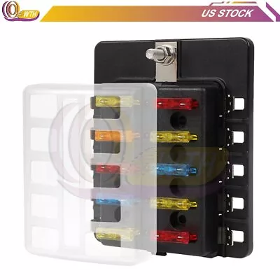 ATC/ATO10 Way Blade Fuse Holder Block Box 10V 32V For Marine Car Boat Waterproof • $13.57