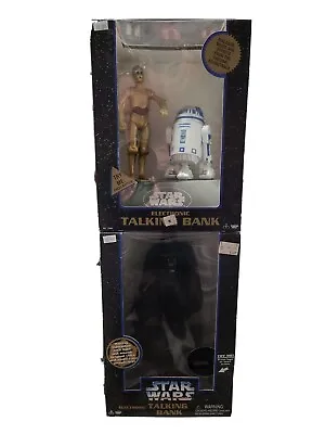 1996 Star Wars Electronic Talking Bank Darth Vader R2-D2 C3PO Both Banks NIB  • $69.99