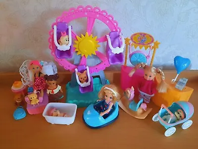 Barbie Club Chelsea Carnival Funfair Playset Mini Dolls BabiesBed Etc • £15