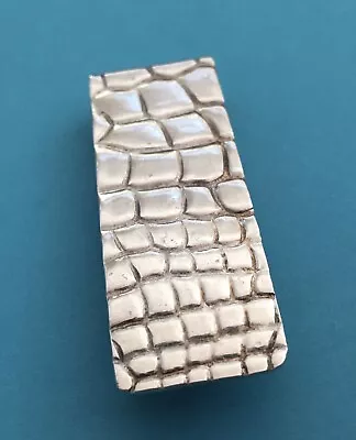 Awesome VTG Sterling Silver Premium Designer Tiffany Alligator Scales Money Clip • $229