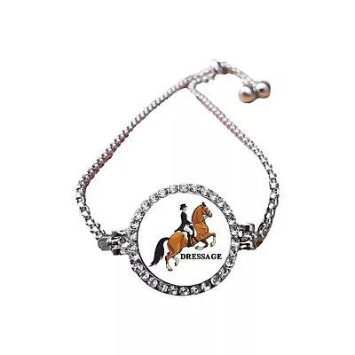 Dressage Event Horse Games Silver Colour Bracelet With Diamantes + Box • £7.99