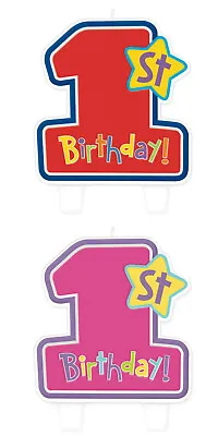 1ST BIRTHDAY Candle Pink Red Party Decorations Cake • $5.50