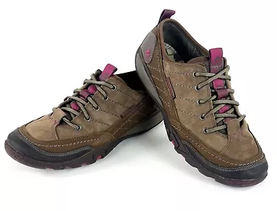 Merrell Mimosa Lace Up Trail Shoes Womens 7.5 Casual Leather Hiking Stone Oxford • $10.20