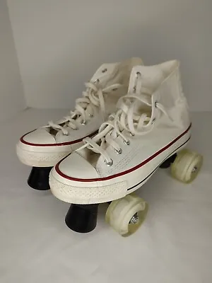 Even Star Roller Skates White Canvas With Light Up Wheels Size 40 • $49.99