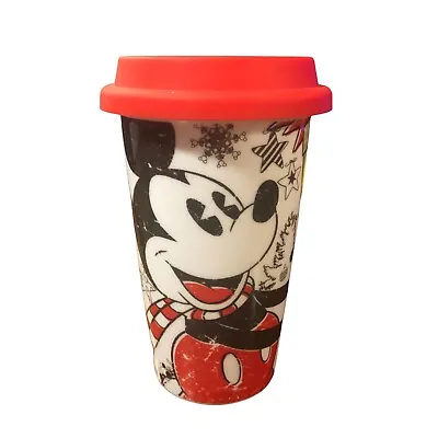 Disney Mickey Mouse Ceramic Mug Cup Tumbler Lid  Christmas Magic Is Everywhere  • $6.99