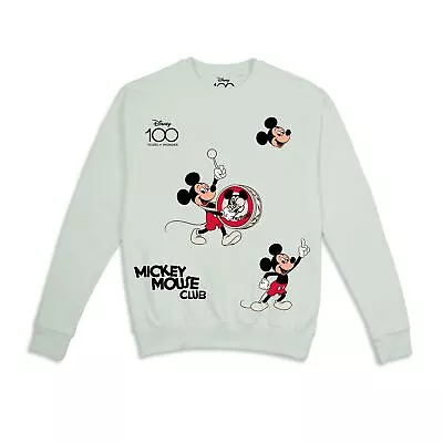 Disney Womens Crew Sweatshirt 100 Years Mickey Mouse Drum Club S-XL Official • £19.99