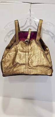 Meli Melo Metallic Bronze-soft Leather Large Tote-Handbag-fuchsia Interior-Hobo • $159.99