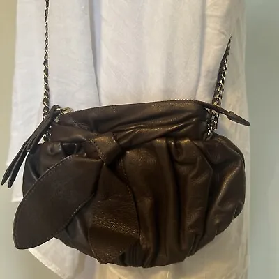 Junior Drake Purse Womens Brown Leather Crossbody Purse Gold Chain • $26.99