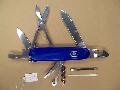 Victorinox Climber Swiss Army Pocket Knife; Translucent Blue Sapphire; Excellent • $23.99