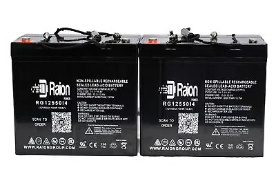 Raion 12V 55Ah Battery For Merits Travel-Ease P200 - 2 PK • $238.95