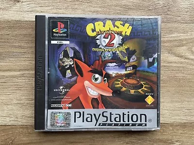 Crash Bandicoot 1 PS1 Platinum Crash 2 Cortex Strikes Back PS1 No Manual • £10