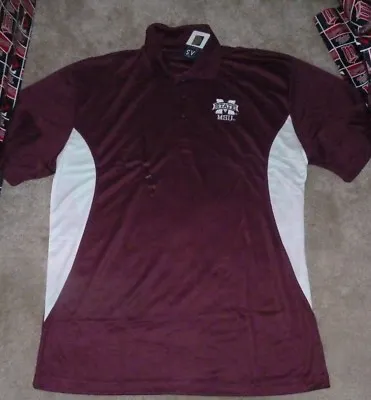 NEW FLAWED NCAA Mississippi St State Bulldogs Golf Polo Shirt Men M Medium Poly  • $9.88