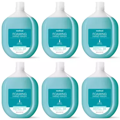 6 X Method Plant Based Foaming Hand Wash Soap Refill Waterfall 28 Oz Ea (6 Pack) • $67.99