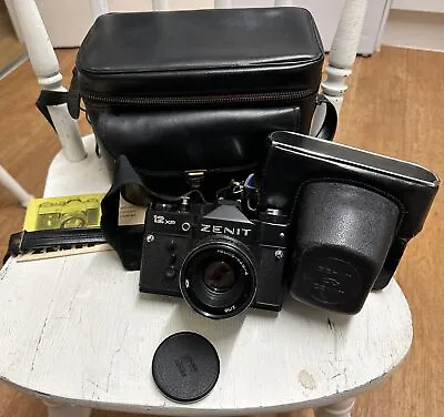 Zenit 12XP Film SLR Camera With Camera # Vintage Camera Bag # Manual • £47
