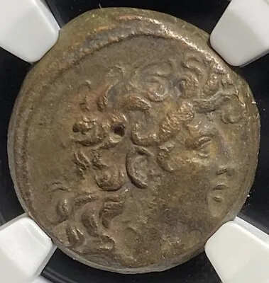 NGC Choice VF Seleucid Kingdom Tryphon 142-138 BC Macedonian Helmet RARE AE Coin • $229.99