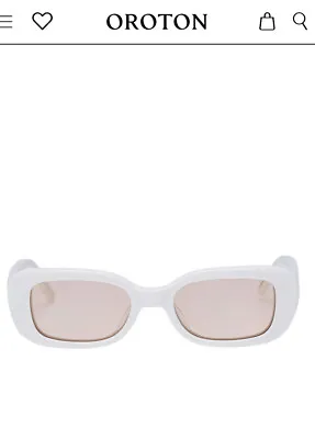 $125 • Buy New Oroton SUNGLASSES  Eyewear Glasses Womens Grace Rectangle Ivory White Modern
