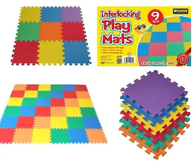 Kids Eva Interlocking Mats Floor Playmats Gym Baby Activity Soft Foam Mat Tiles • £7.95