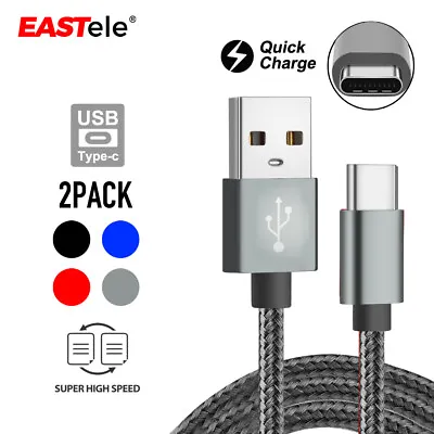 $5.95 • Buy 2xUSB-C Data Fast Charging Cable For Samsung S22 Ultra S21 S20 S10 S9 S8 Note 20
