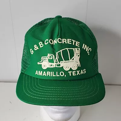 VTG G & B Concrete Amarillo Texas Snapback Cap Trucker Hat Puffy Paint Foam USA • $12.99