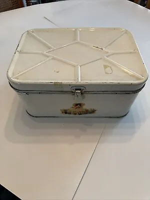 Vintage Metal Tin Bread Box 14x10x6.5 • $19.99