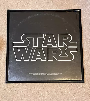 FRAMED 1977 STAR WARS Soundtrack Double 2 Vinyl LP Record Album RECORDS • $58.54