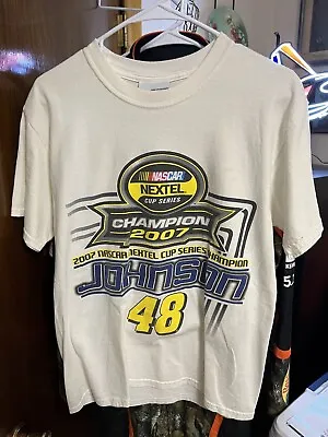 RARE Vintage NASCAR 2007 Jimmie Johnson 48 Lowe's 2 Time Champion Shirt XL • $16.99