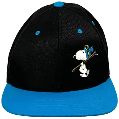 Rare! Vintage Snoopy Holding Skis Skiing Peanuts Acrylic Wool Snapback Hat NEW • $19.99