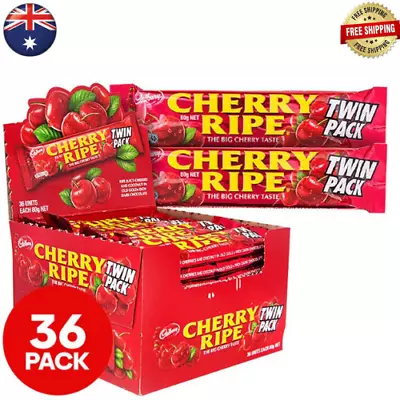 36x Cadbury Cherry Ripe Twin Bars Sweet Snack Treat Work School Cherry Taste* • $73.99